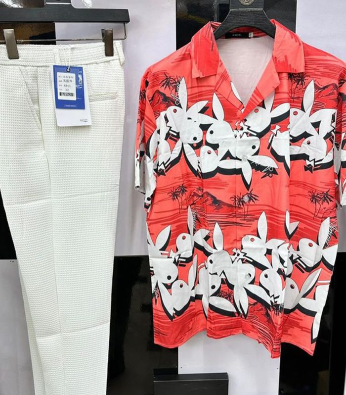 Men Vintage Outfit (red+white)