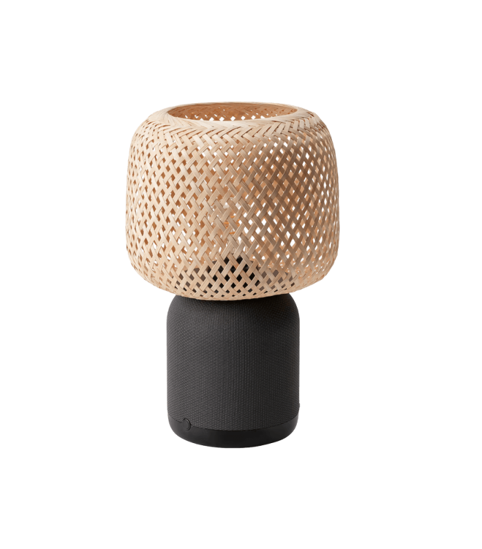 Sonos speaker lamp w bamboo shade
